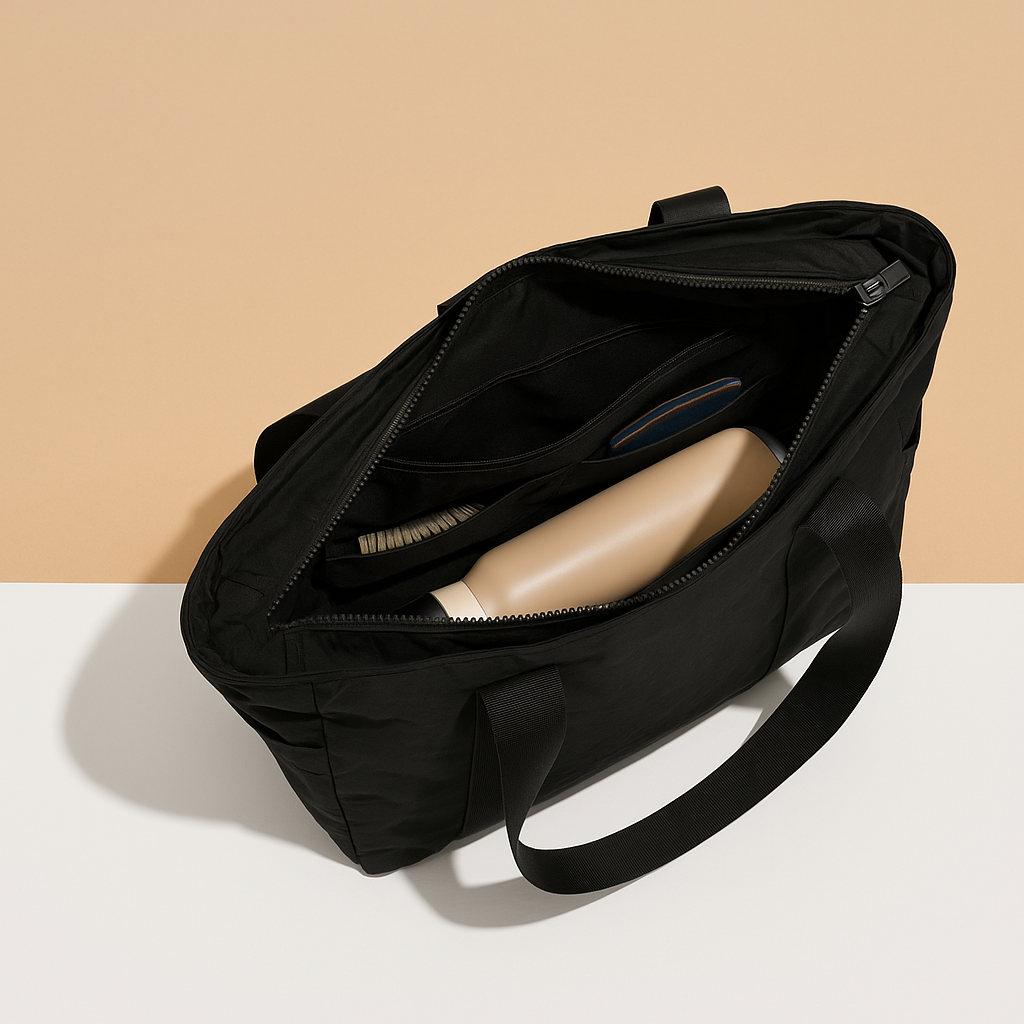Stylish waterproof commuter tote bag for women with multiple compartments, perfect for work, gym, and daily essentials.