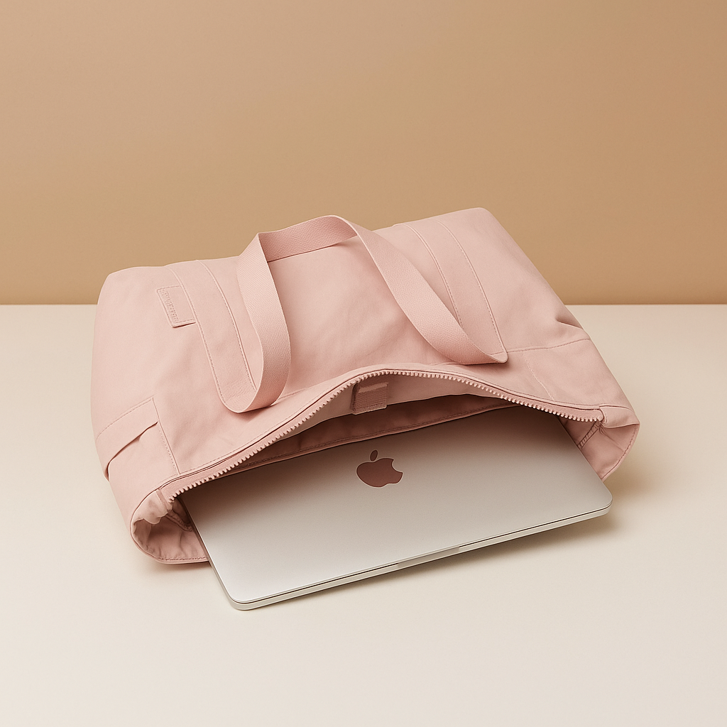 Stylish waterproof commuter tote bag for women with multiple compartments, perfect for work, gym, and daily essentials.