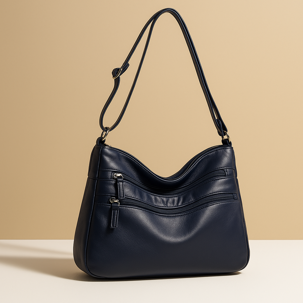 Compact anti-theft crossbody bag for women with secure zip closures, adjustable strap, and water-resistant design for everyday use.