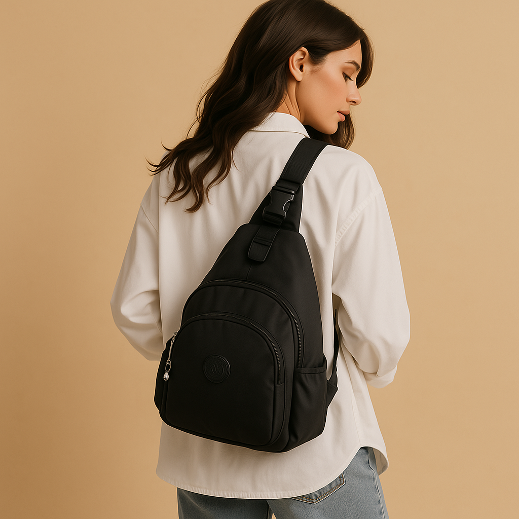 Women’s convertible crossbody backpack with anti-theft buckle, hidden pockets, and spacious design for secure everyday travel