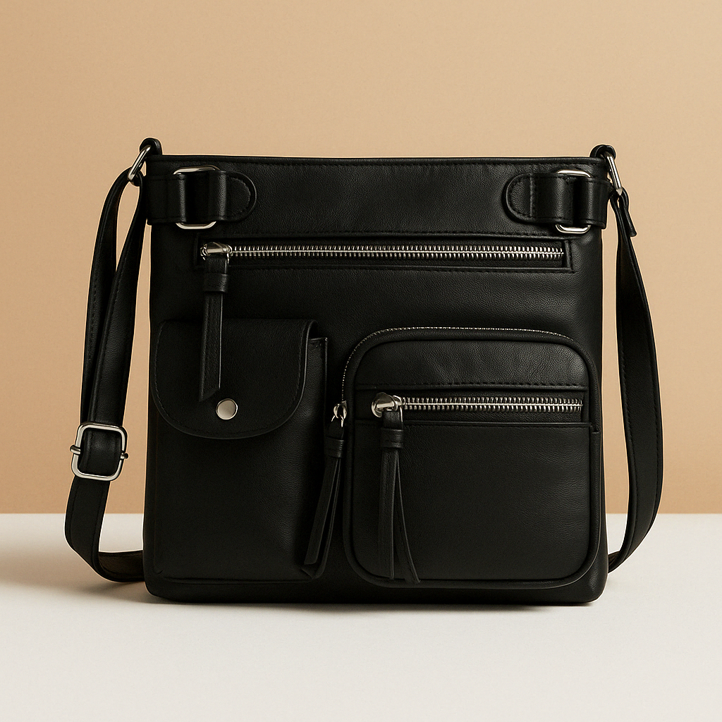 Women’s convertible anti-theft leather shoulder bag with hidden compartments, lightweight design, and modern style for daily use