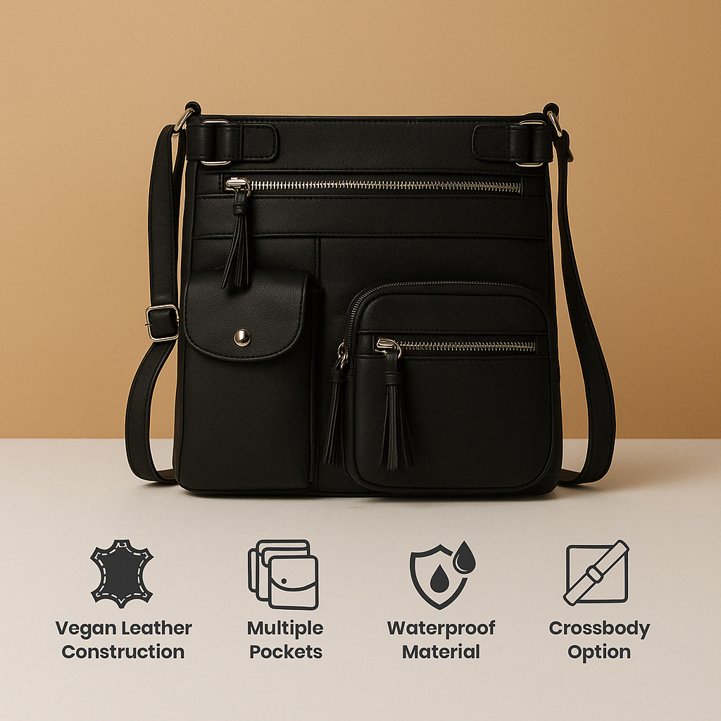 Women’s convertible anti-theft leather shoulder bag with hidden compartments, lightweight design, and modern style for daily use