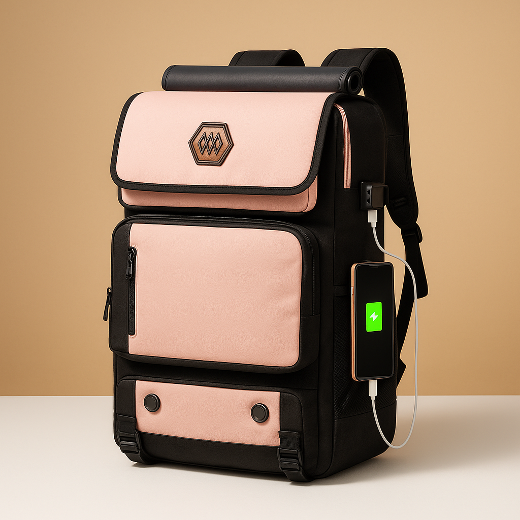 Waterproof convertible backpack duffle bag for men featuring USB-charging port, ventilated shoe compartment, and multiple carrying styles for effortless travel.