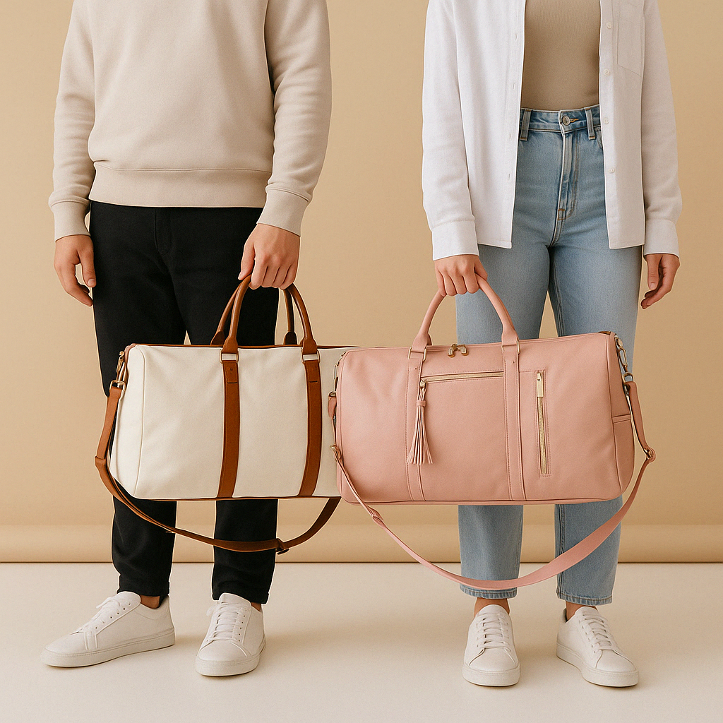 Convertible garment duffle bag for women with wrinkle-free flat packing design, water-resistant polyester material, and TSA-approved size for stylish travel.