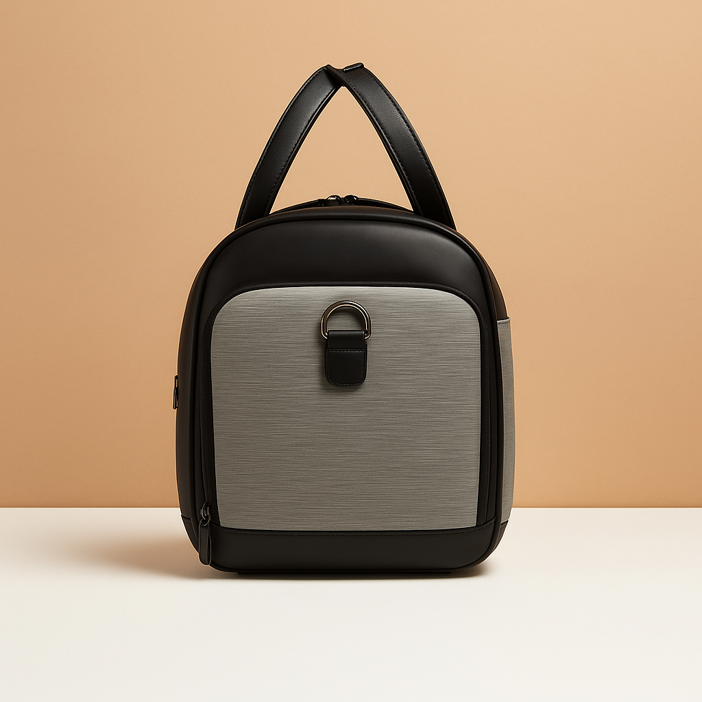 Convertible garment duffle bag for men with backpack straps, water-resistant material, and wrinkle-free suit compartment for travel and gym use.