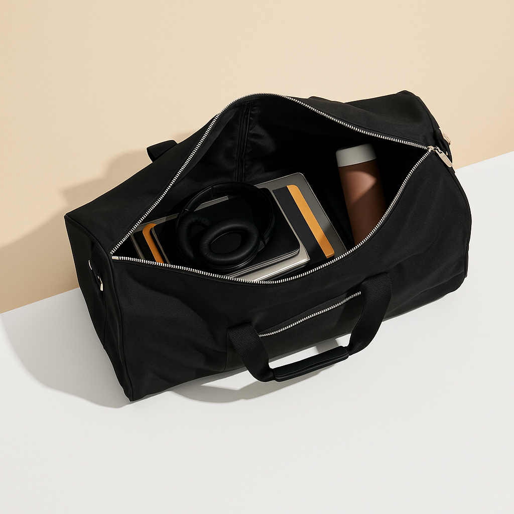 Convertible suit and duffle bag for men with wrinkle-free garment storage, water-resistant Oxford fabric, and multiple carrying options for travel.