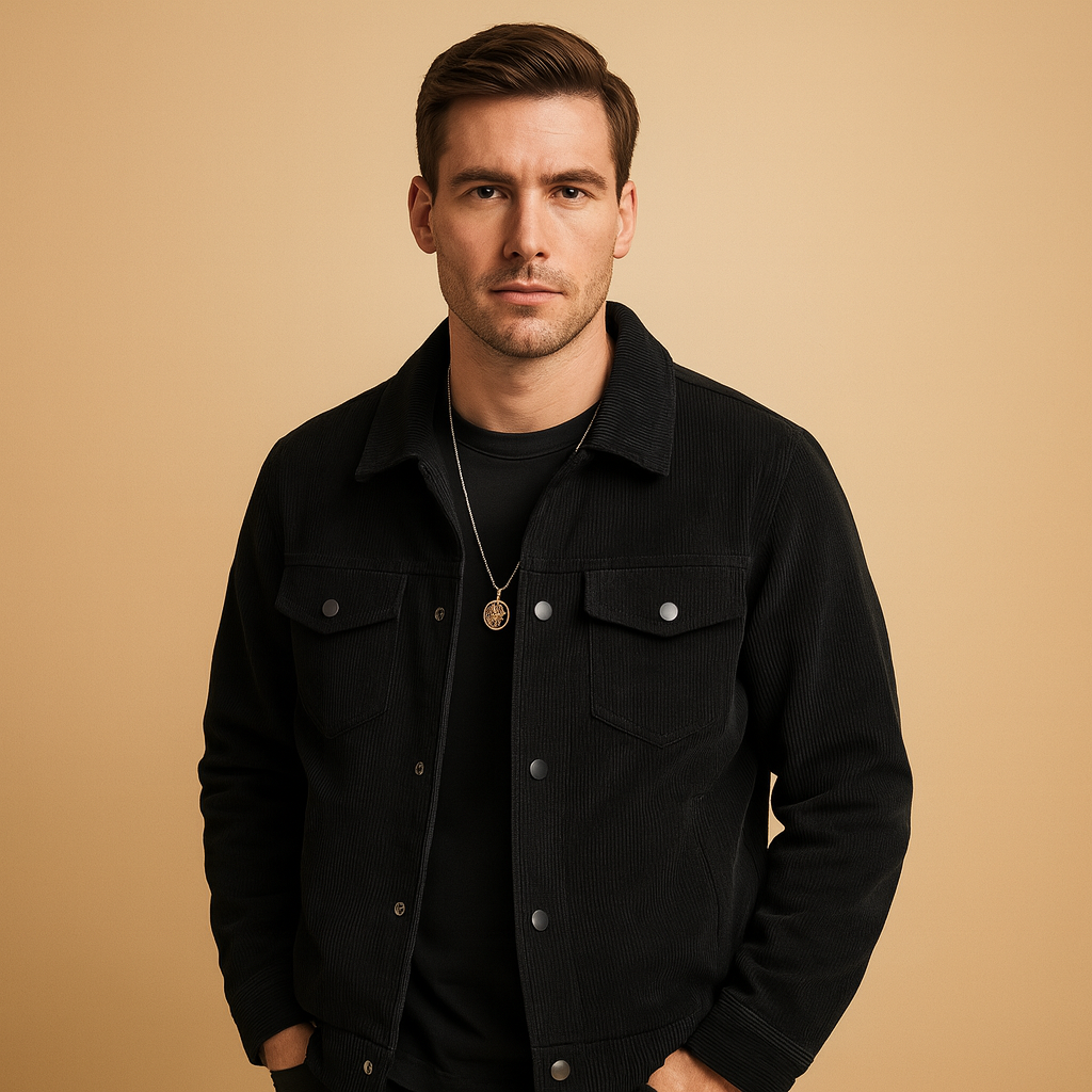 Men’s corduroy jacket with a timeless design and relaxed fit, ideal for daily wear, leisure, or casual occasions across seasons.