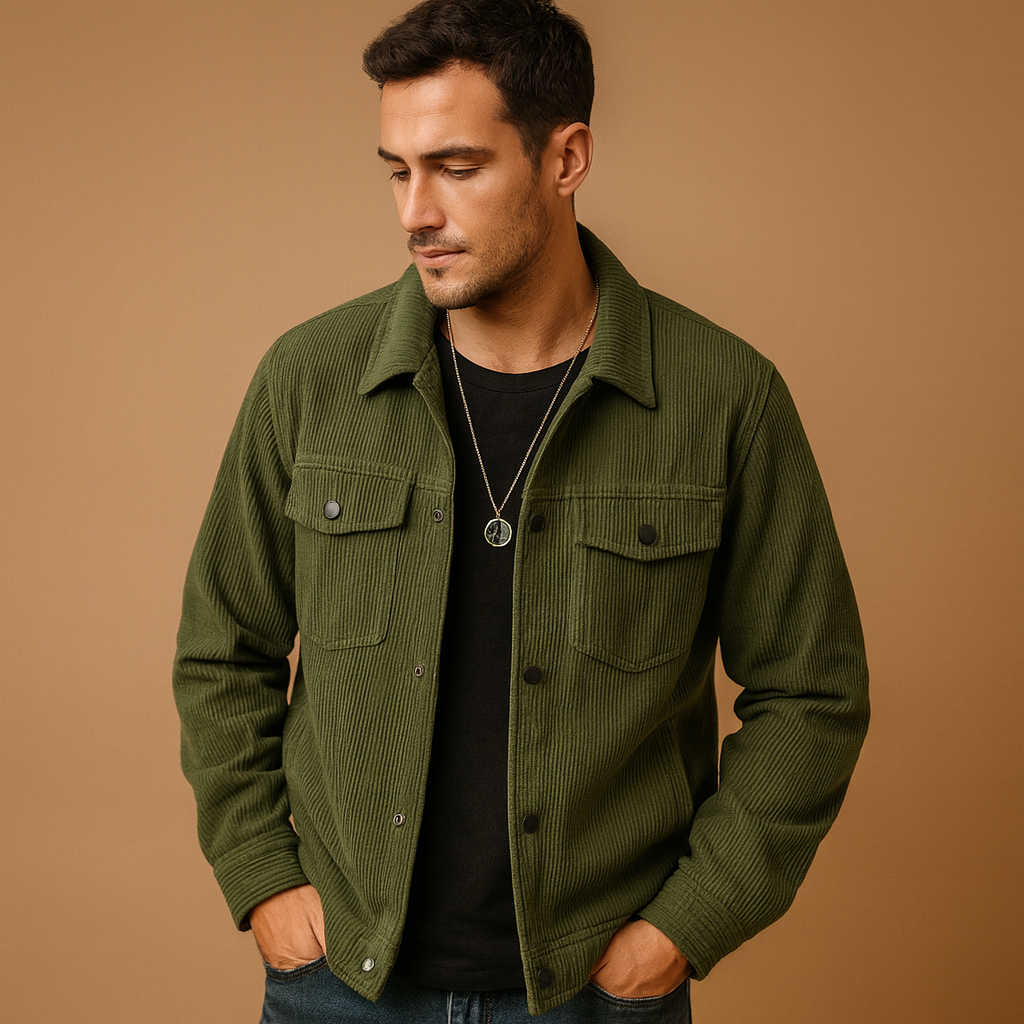 Men’s corduroy jacket with a timeless design and relaxed fit, ideal for daily wear, leisure, or casual occasions across seasons.