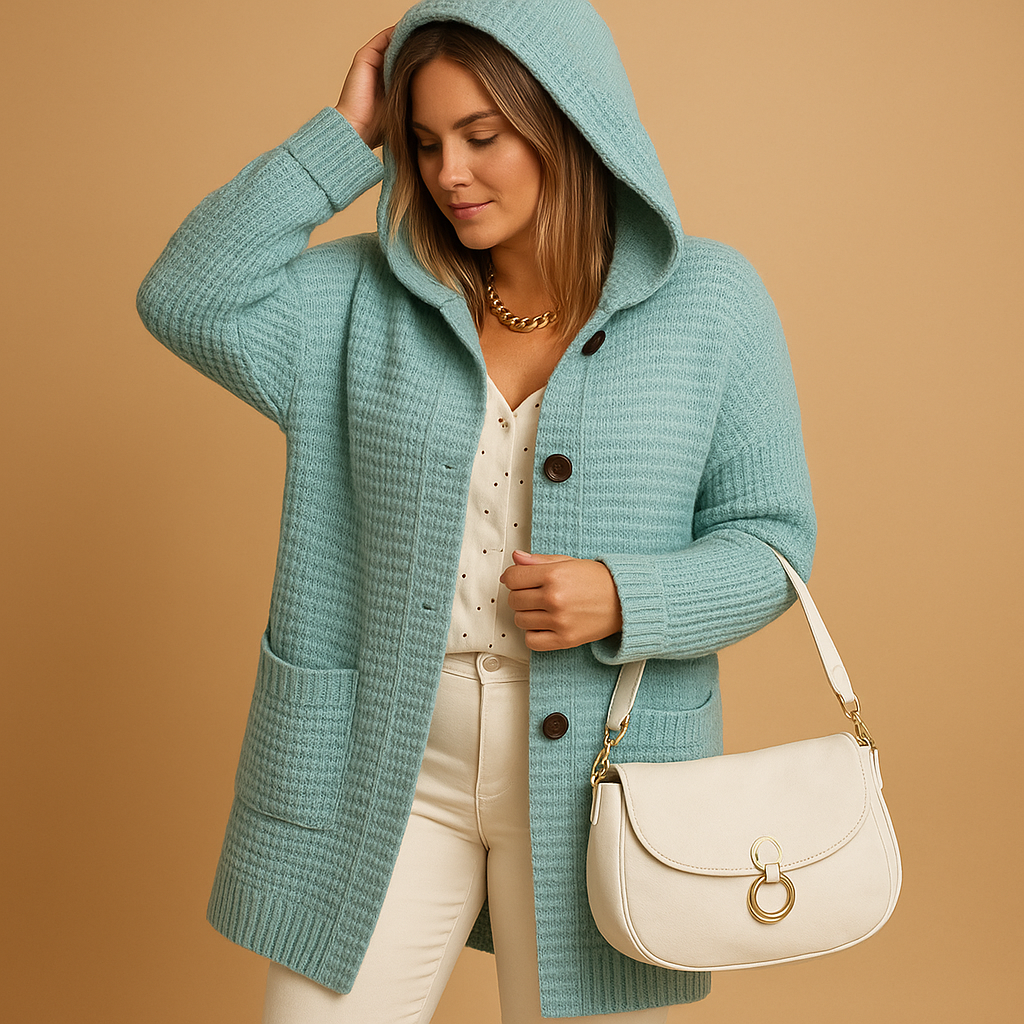 Soft knit open-front cardigan for women, perfect for autumn layering and everyday wear, combining comfort with effortless style.