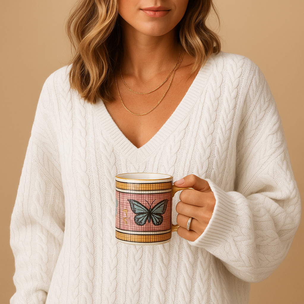 Warm elegant women’s knit sweater with relaxed fit and soft texture, ideal for cozy autumn and winter days.
