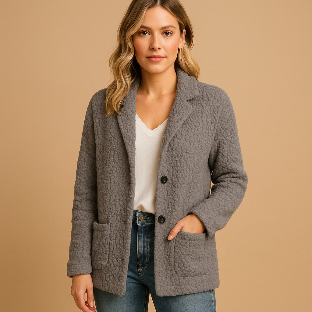 Elegant lightweight jacket for women in soft material, perfect for everyday wear during summer and autumn.