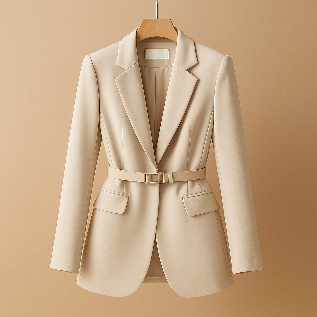Elegant women’s tailored blazer in black, beige, or navy, ideal for office wear or stylish evening occasions.
