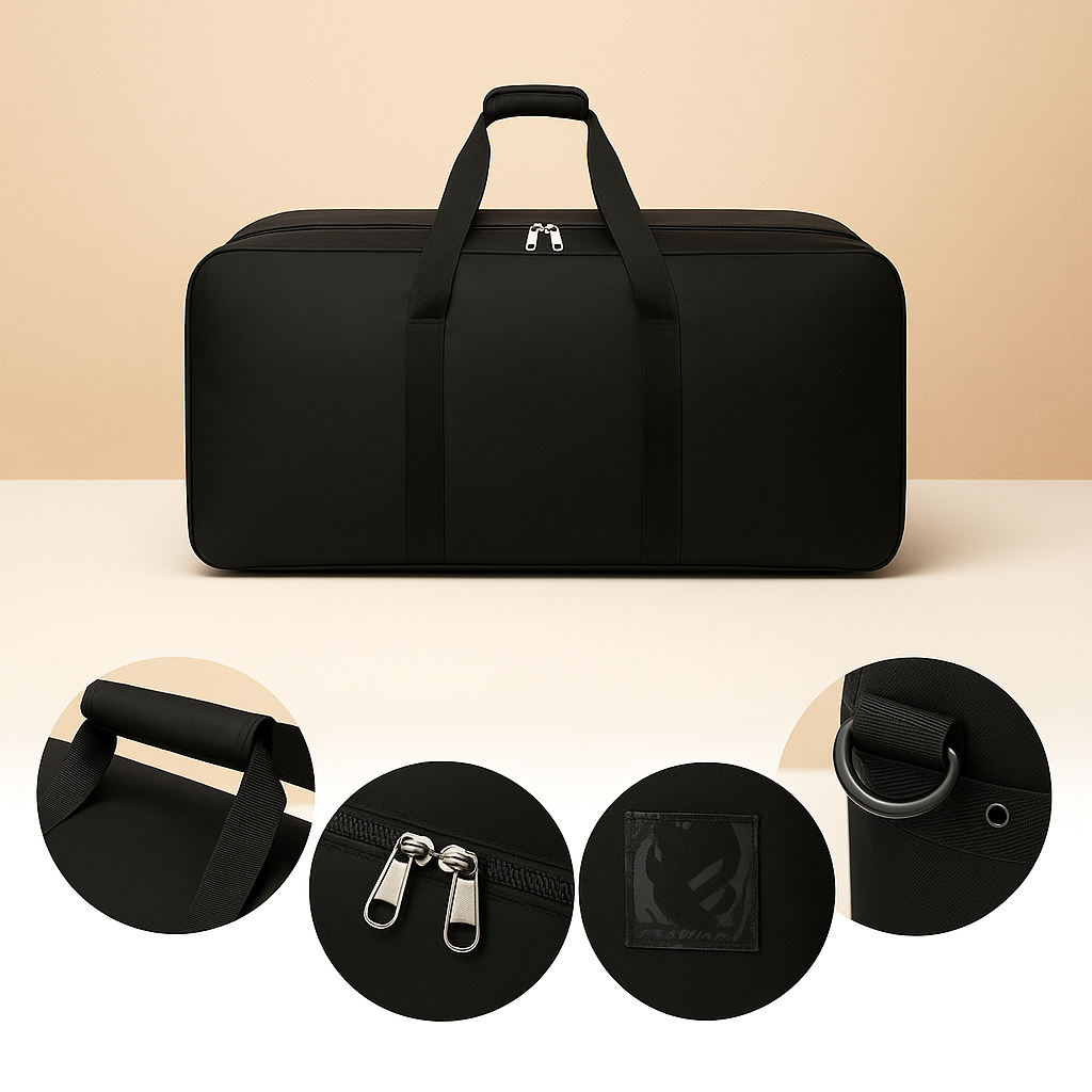 Expandable travel duffel bag for women with wheels, lightweight design, and large capacity for hassle-free travel and organised packing.