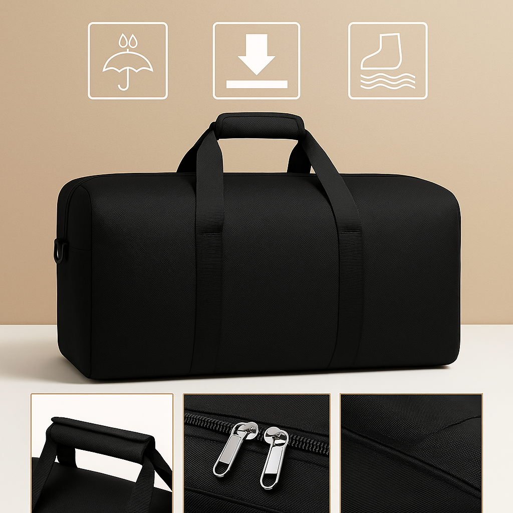 Expandable travel duffel bag for women with wheels, lightweight design, and large capacity for hassle-free travel and organised packing.