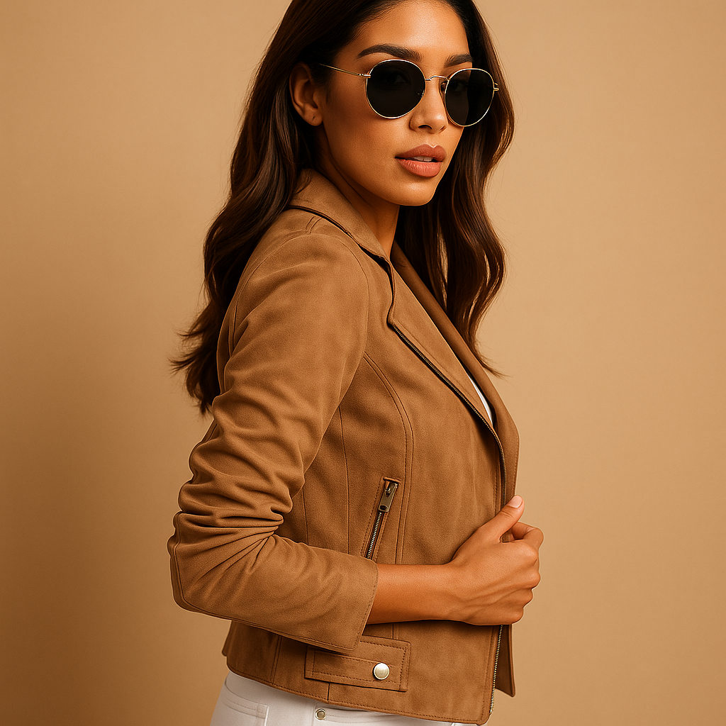 Fitted long-sleeve zip-up jacket for women with elegant silhouette and lightweight warmth, ideal for business or casual layering.