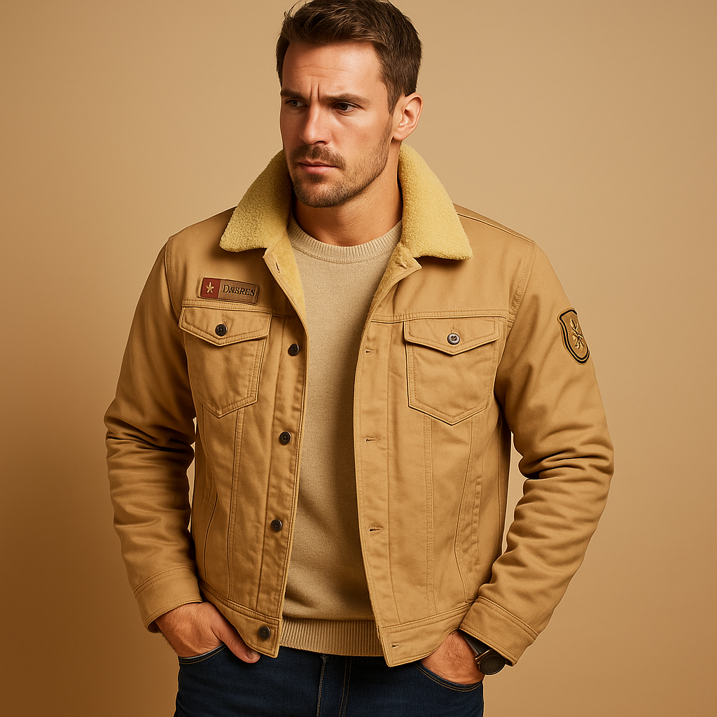 Men’s fleece motorcycle jacket with breathable fabric, sporty fit, and reinforced zones for added protection on cold rides