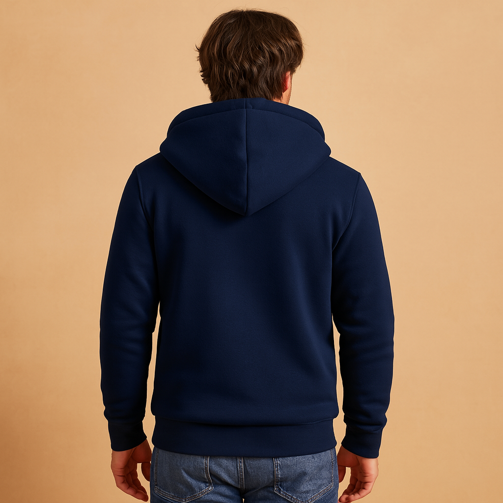 Men’s fleece sweater with luxurious fur lining, timeless design, and soft warm fabric for casual and semi-formal winter outfits.