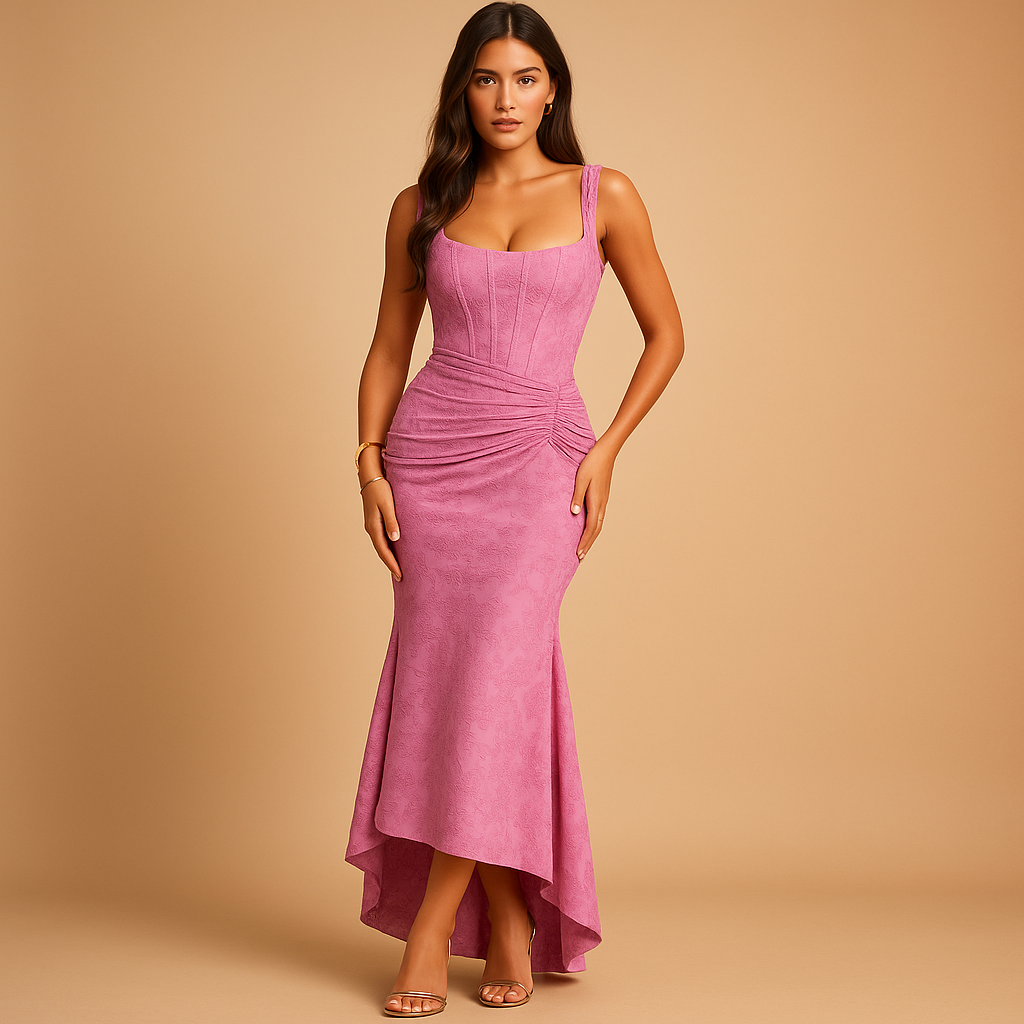 Floral midi dress for women with airy fit, perfect for spring and summer brunches, garden parties, and casual elegant looks.