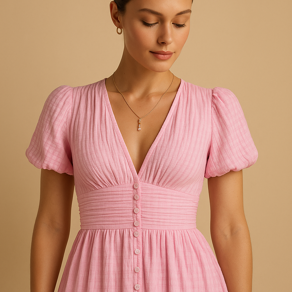 Flowy maxi dress for women with long sleeves and button-down design, perfect for casual days, elegant workwear, and formal occasions.
