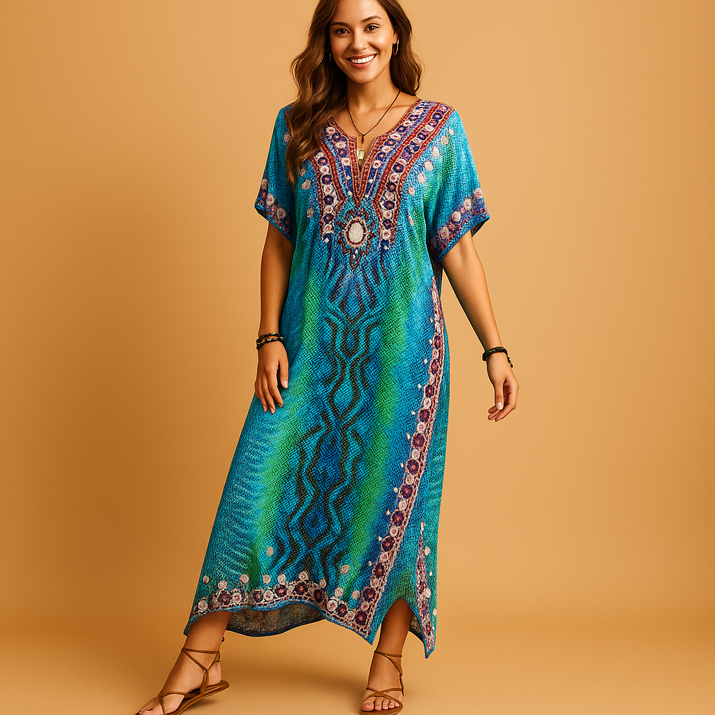 Flowy casual summer dress for women in breathable fabric with flattering fit, available in multiple colors for spring and summer occasions.