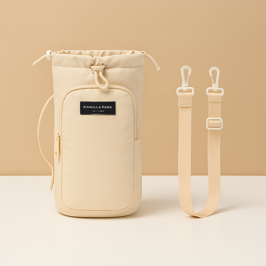 Women's insulated crossbody bottle bag with eco-friendly material, perfect for keeping drinks cool during outdoor adventures.