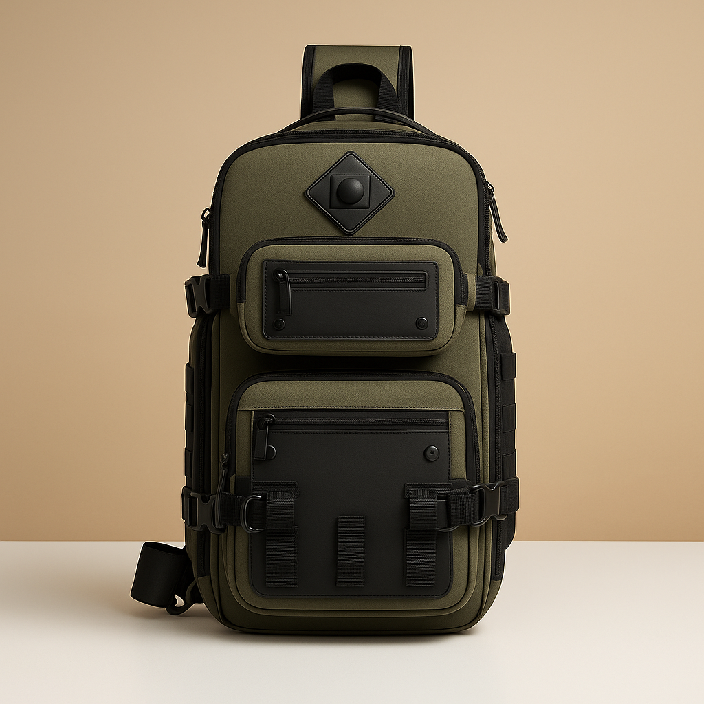 Large anti-theft crossbody bag for men with water-resistant Oxford cloth, multiple compartments, and padded tablet sleeve, ideal for travel and daily use.