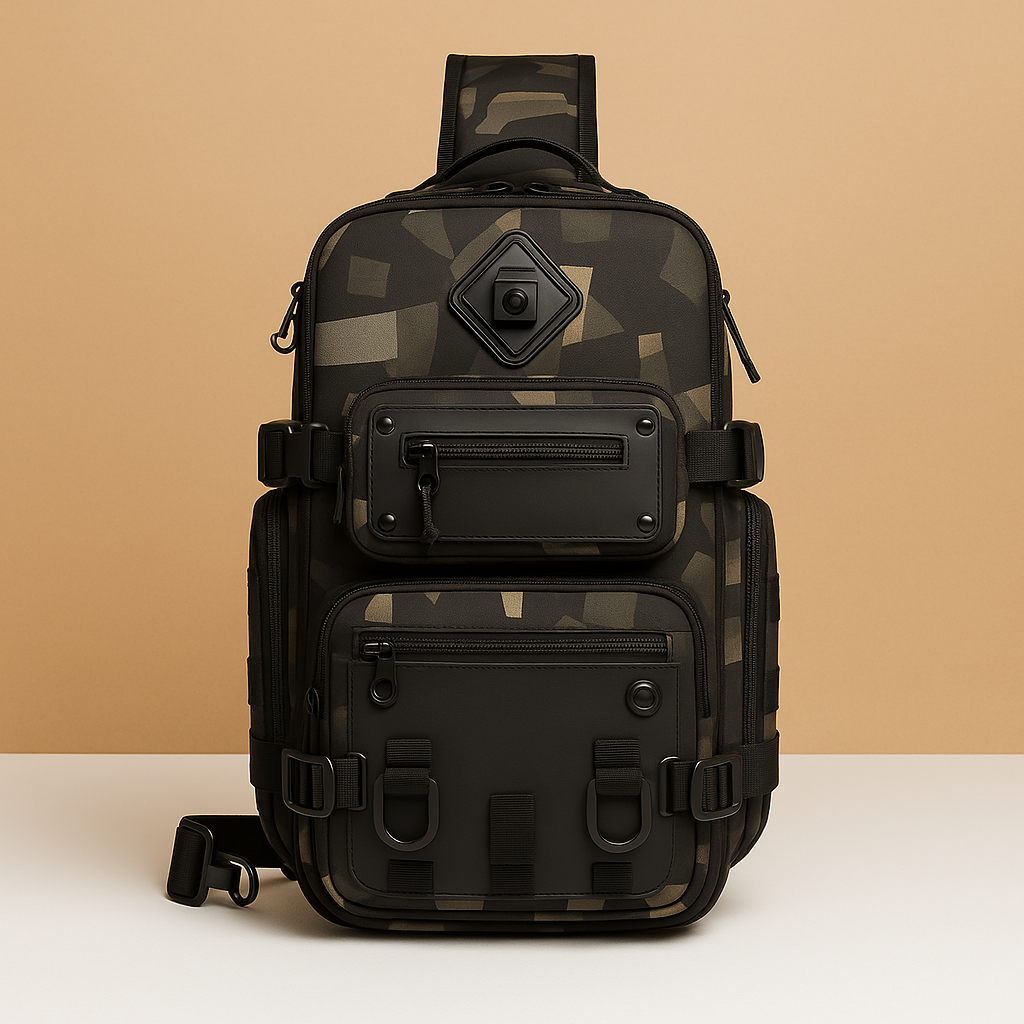 Large anti-theft crossbody bag for men with water-resistant Oxford cloth, multiple compartments, and padded tablet sleeve, ideal for travel and daily use.