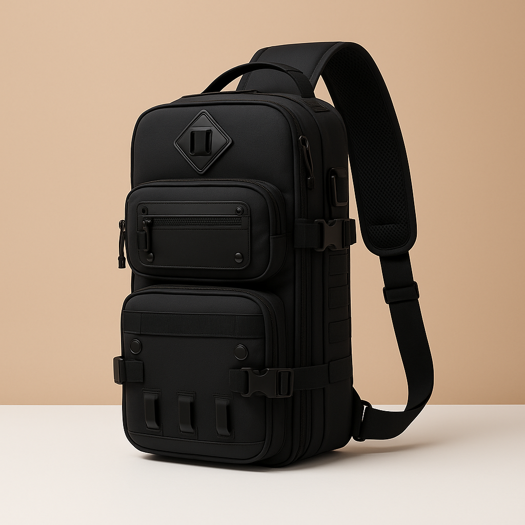 Large anti-theft crossbody bag for men with water-resistant Oxford cloth, multiple compartments, and padded tablet sleeve, ideal for travel and daily use.