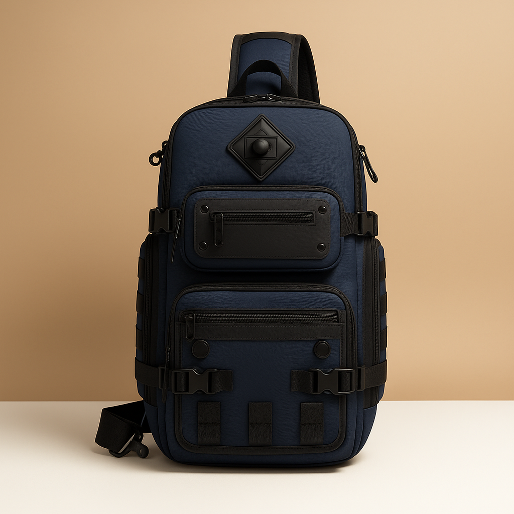 Large anti-theft crossbody bag for men with water-resistant Oxford cloth, multiple compartments, and padded tablet sleeve, ideal for travel and daily use.