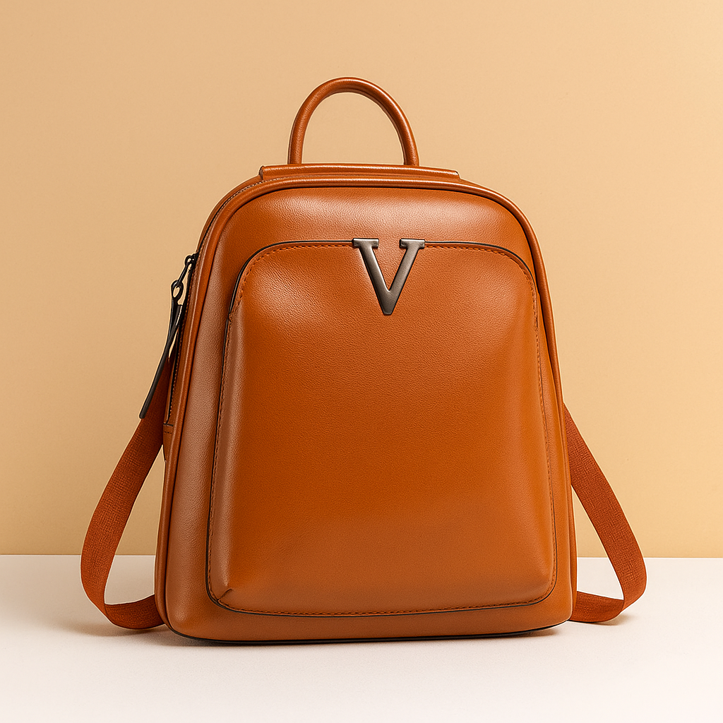 Convertible leather backpack handbag for women with soft shoulder straps and spacious interior, perfect for everyday wear and travel.