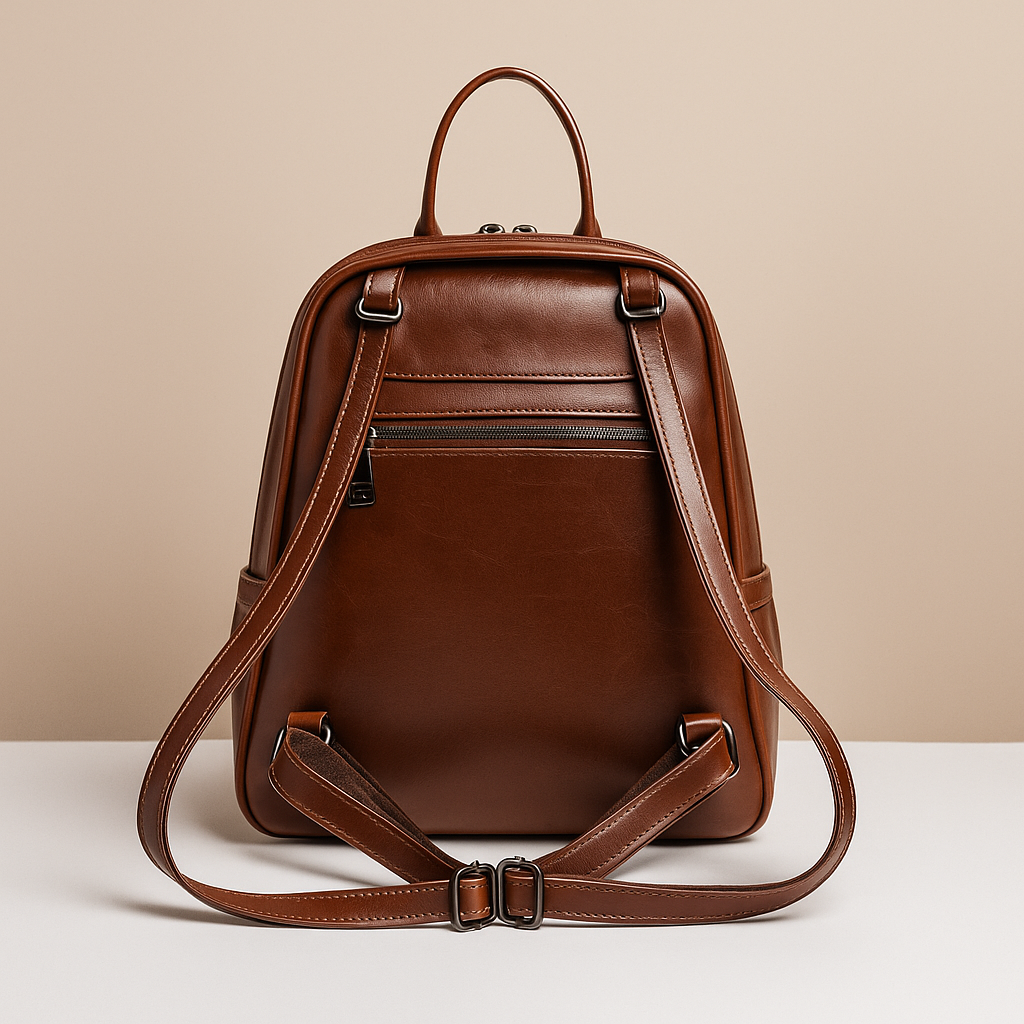 Convertible leather backpack handbag for women with soft shoulder straps and spacious interior, perfect for everyday wear and travel.