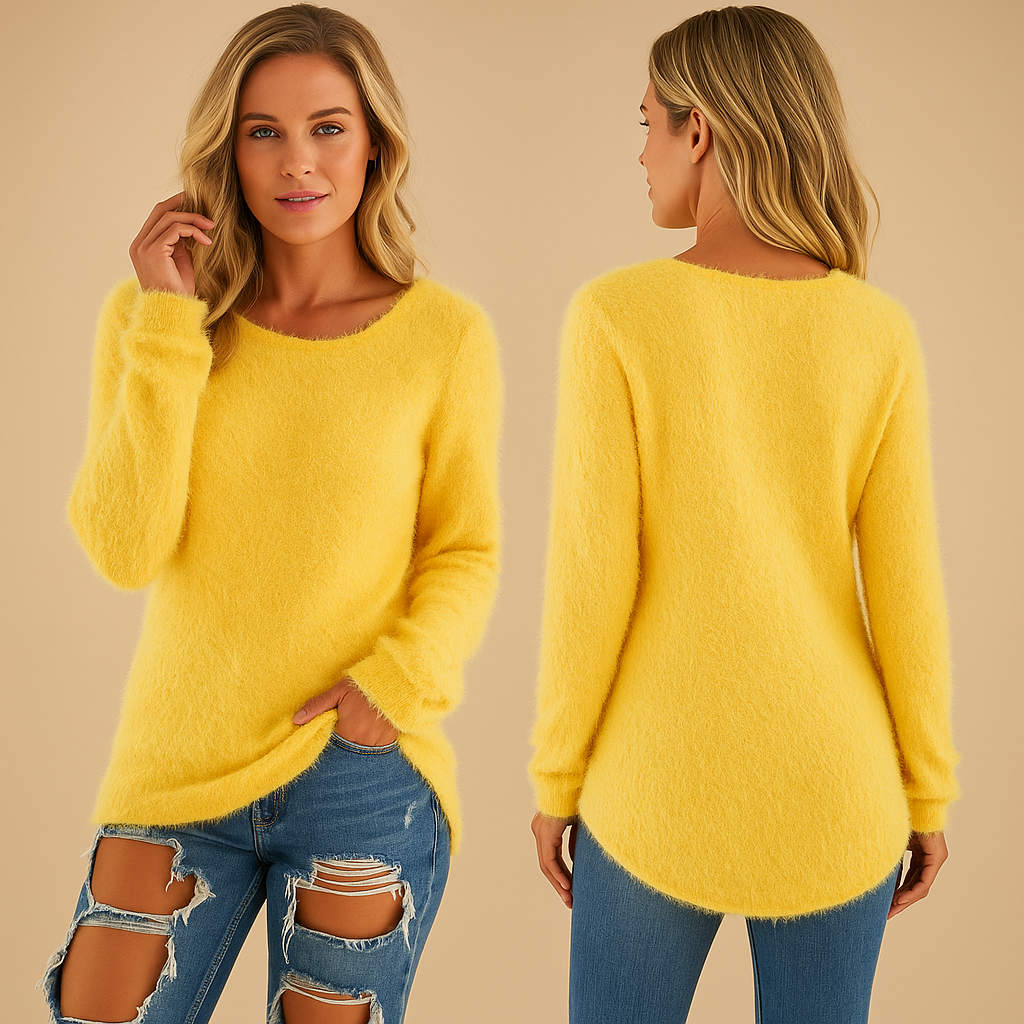 Women’s lightweight cotton knit sweater with crew neck and long sleeves—ideal for spring, summer layering, or casual all-season outfits.