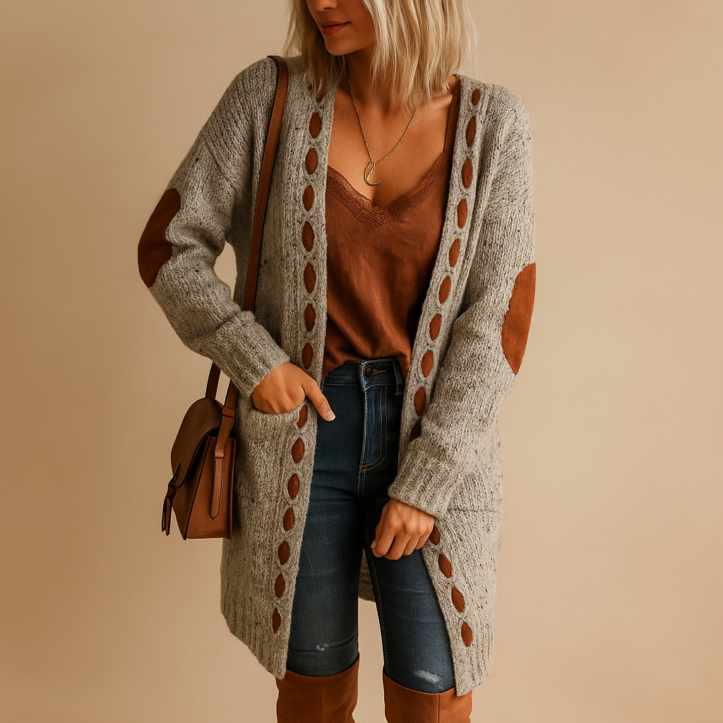 Women’s lightweight hooded cardigan with long sleeves, perfect for summer evenings and transitional seasons, offering breathable comfort and modern style.