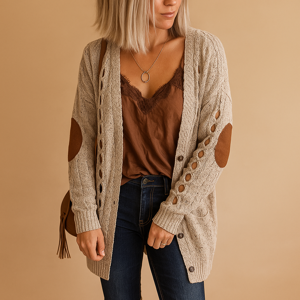 Women’s lightweight hooded cardigan with long sleeves, perfect for summer evenings and transitional seasons, offering breathable comfort and modern style.