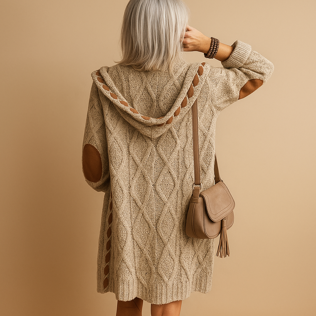 Women’s lightweight hooded cardigan with long sleeves, perfect for summer evenings and transitional seasons, offering breathable comfort and modern style.