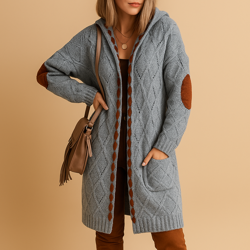 Women’s lightweight hooded cardigan with long sleeves, perfect for summer evenings and transitional seasons, offering breathable comfort and modern style.