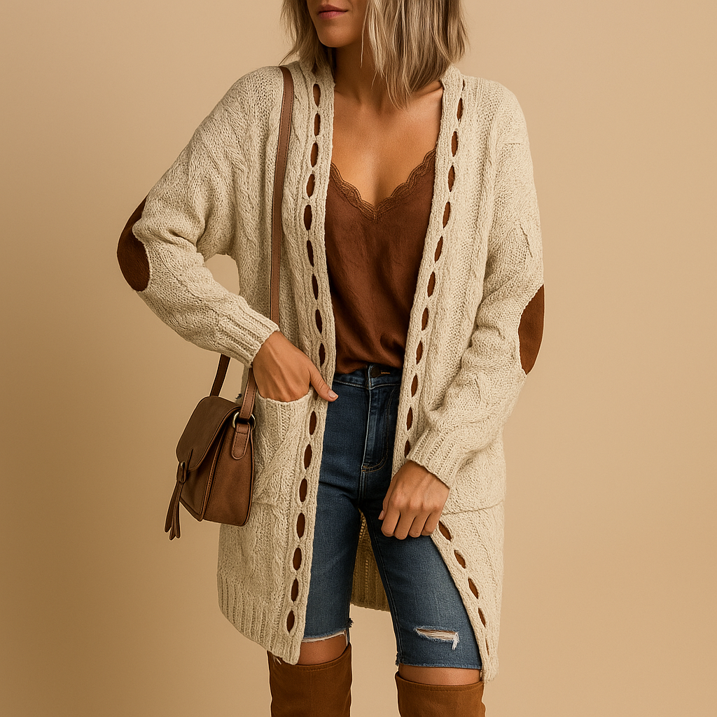 Women’s lightweight hooded cardigan with long sleeves, perfect for summer evenings and transitional seasons, offering breathable comfort and modern style.