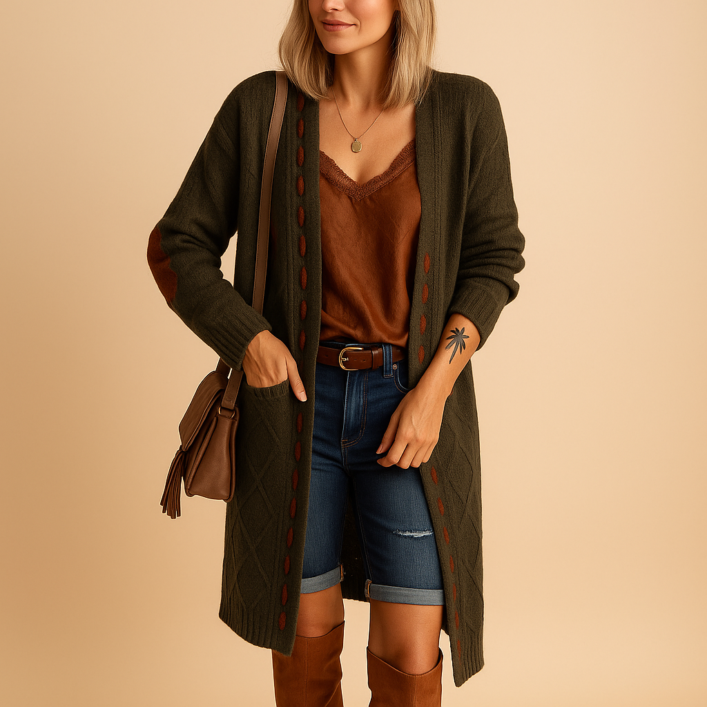 Women’s lightweight hooded cardigan with long sleeves, perfect for summer evenings and transitional seasons, offering breathable comfort and modern style.