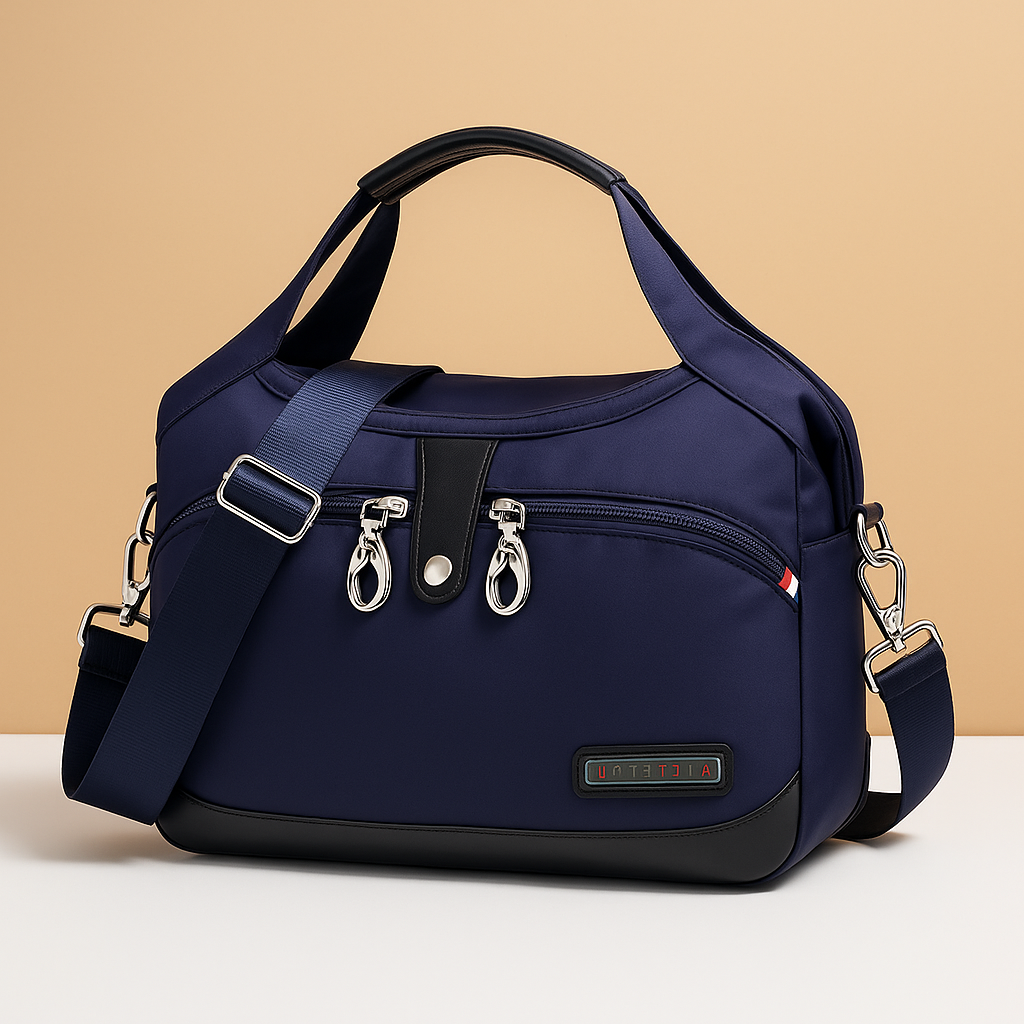 Lightweight messenger bag for women with multiple zippered compartments, hidden anti-theft pocket, and adjustable strap, ideal for travel and everyday use.