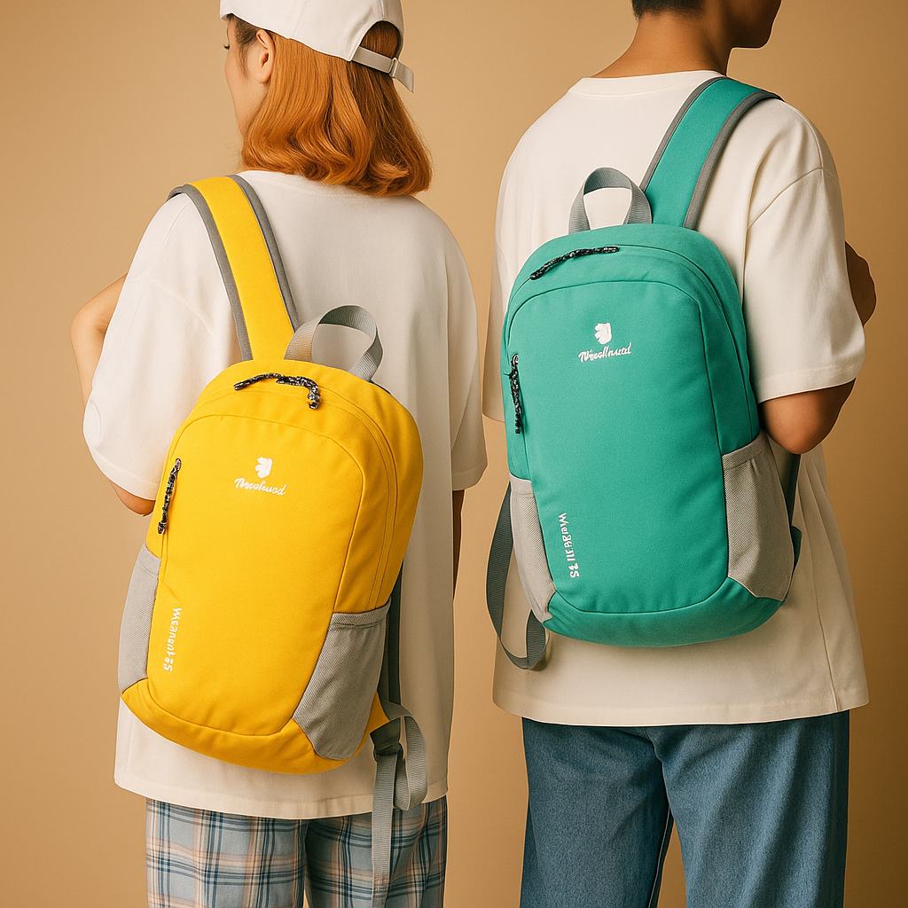 Lightweight waterproof backpack for women with 20-litre capacity, ergonomic straps, and foldable design for travel, hiking, or daily adventures.