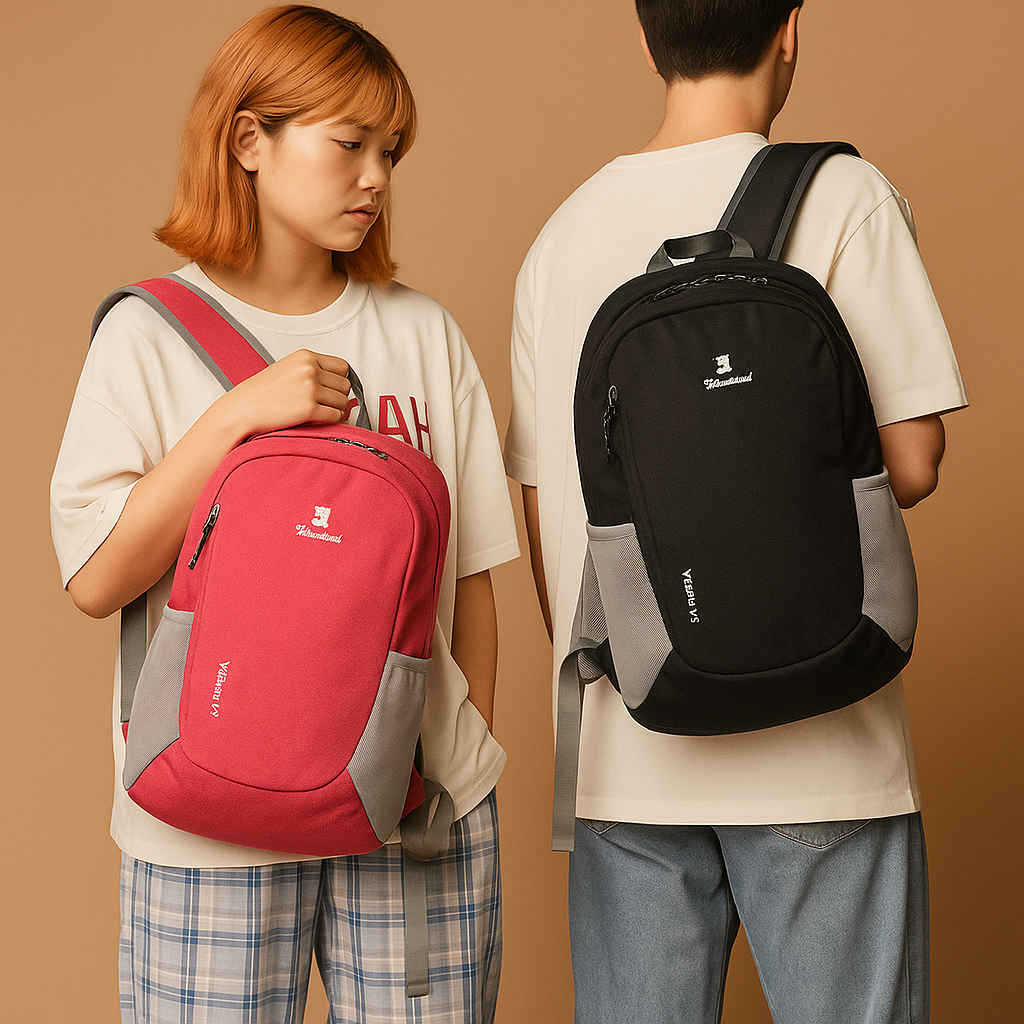 Lightweight waterproof backpack for women with 20-litre capacity, ergonomic straps, and foldable design for travel, hiking, or daily adventures.