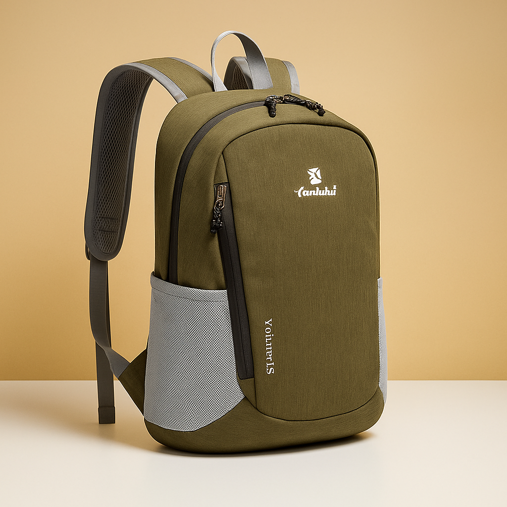 Lightweight waterproof backpack for women with 20-litre capacity, ergonomic straps, and foldable design for travel, hiking, or daily adventures.