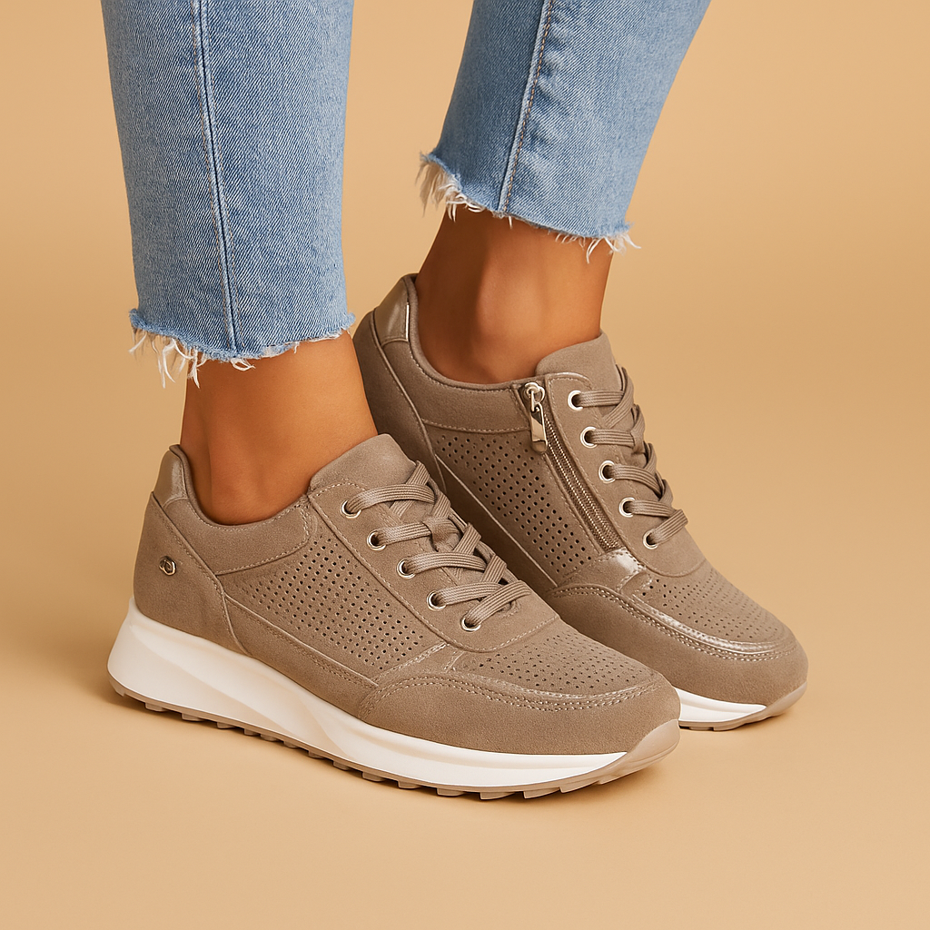 Breathable lightweight sneakers with modern zipper, perfect for walking, travel, and everyday comfort.