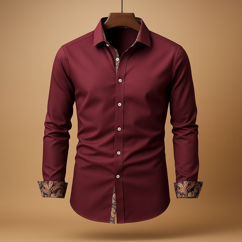 Men’s long sleeve shirt in classic design with a refined fit, ideal for formal events, evenings out, and smart casual wear.