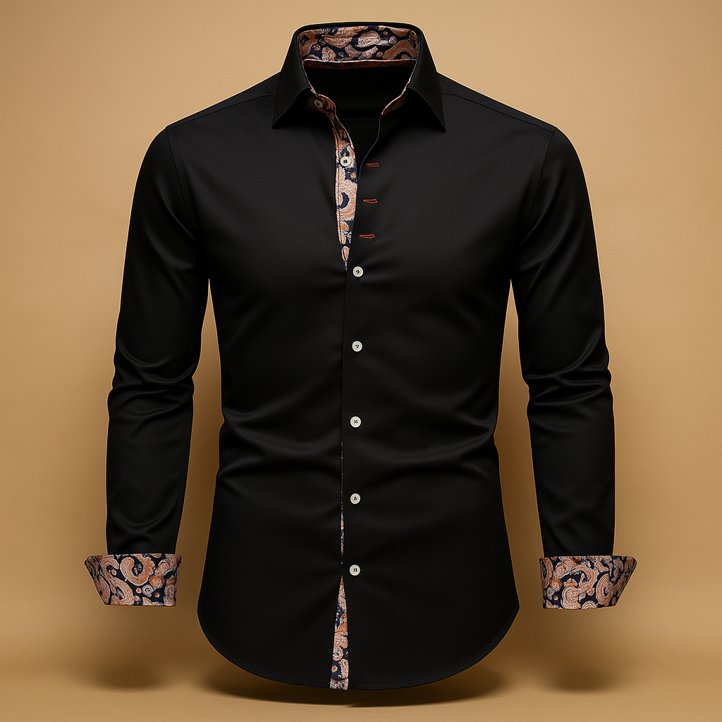 Men’s long sleeve shirt in classic design with a refined fit, ideal for formal events, evenings out, and smart casual wear.