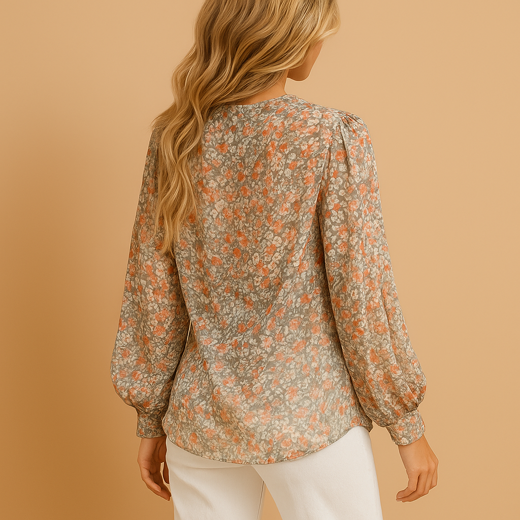 Elegant long sleeve blouse for women with a flattering fit, ideal for work, social events, or casual spring and summer days.a