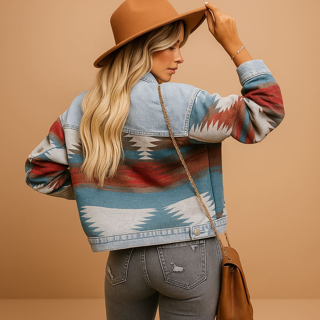 Loose-fit cotton autumn jacket for women with standard thickness and relaxed design, perfect for seasonal style and comfort.