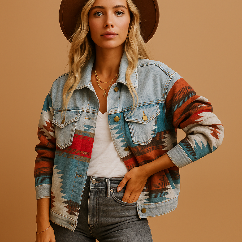 Loose-fit cotton autumn jacket for women with standard thickness and relaxed design, perfect for seasonal style and comfort.