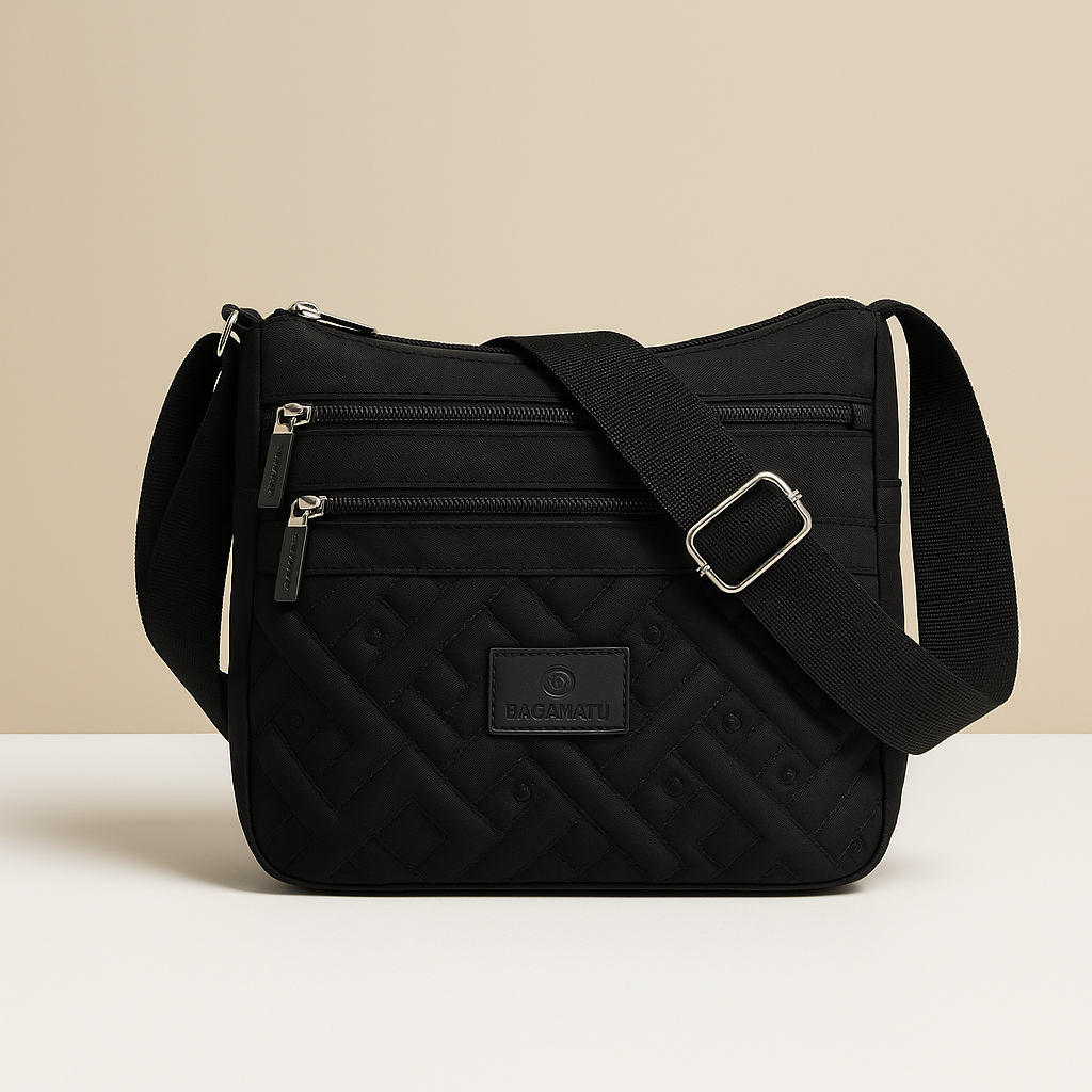 Luxury anti-theft messenger bag for women with zippered compartments and hidden pocket, perfect for travel and everyday use.