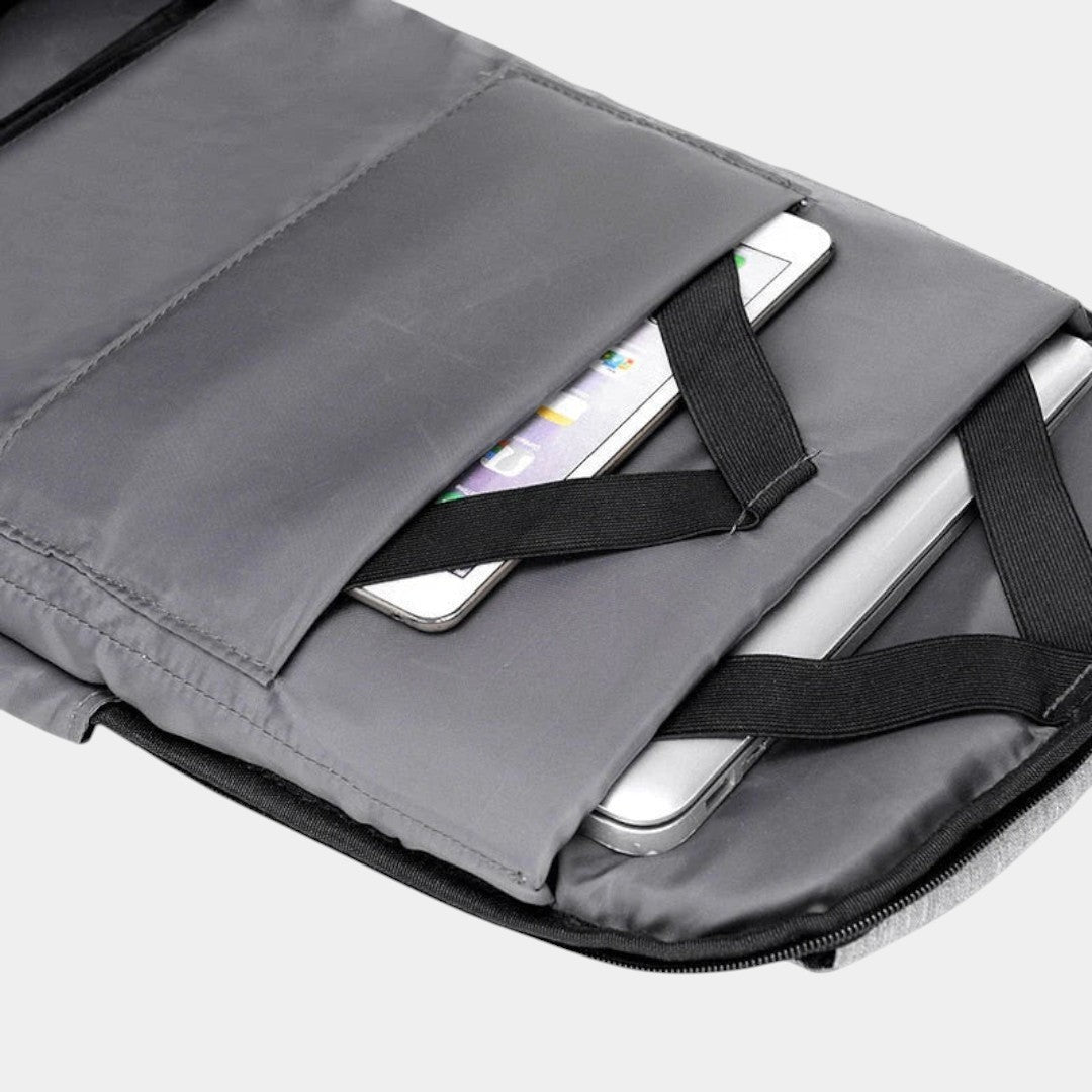 Men’s anti-theft laptop backpack with USB charging, hidden back-zipper, spacious compartments, and water-resistant design for commuting or travel